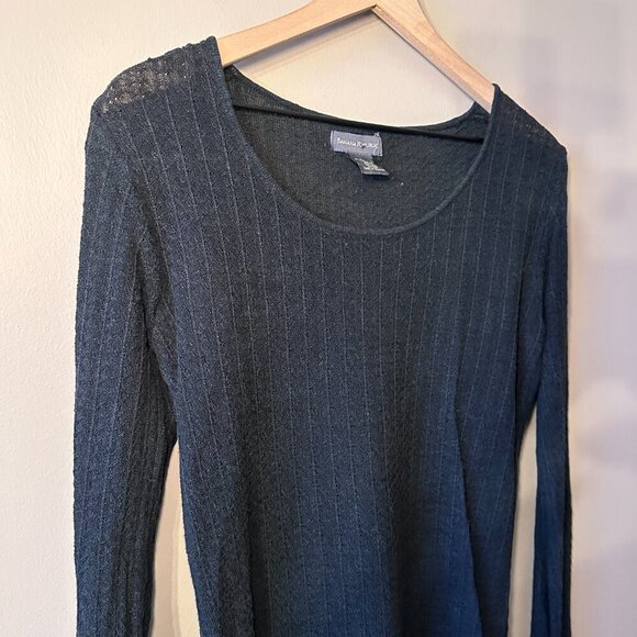 Women's L Banana Republic Knit Thermal Long Sleeve Top Scoop Neck - Picture 4 of 7